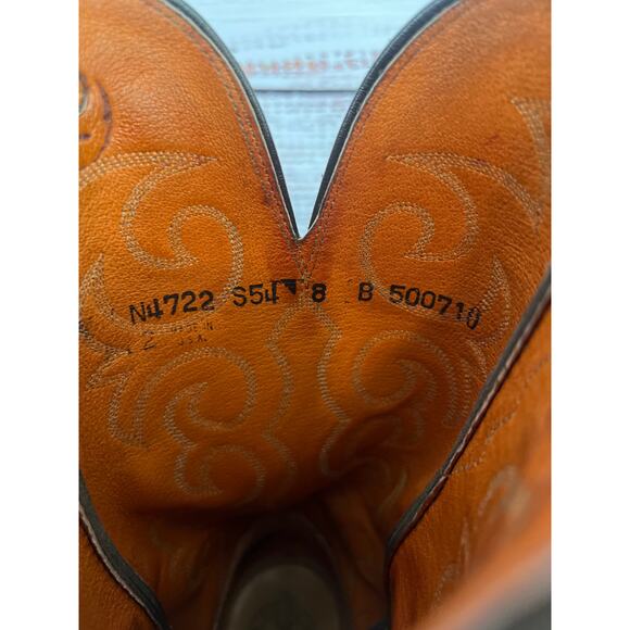 Lucchese 1883 Dana Womens Red Burnished Goat Leather Cowboy Western Boots SZ 8 - Picture 9 of 13